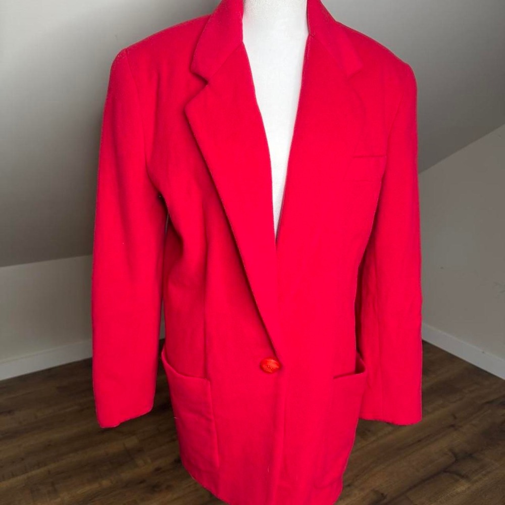 The Limited Vintage Red Wool Cashmere Oversized Blazer Coat Size M 90s5.